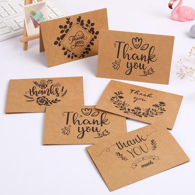 China 6pcs/Set Customized Wrapping Paper Thank You Card Small Business Gift Wrapping Decoration Card With Envelopes Wholesale for sale