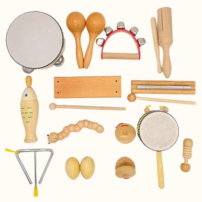 China Educational Toy RTS JINGXUAN Natural Wooden Percussion Instruments Play for Kids Preschool Educational Musical Toys Set for Boys and Girls for sale