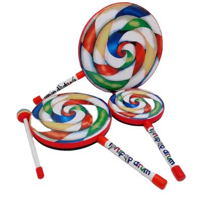 China Educational Musical Instruments Children Drum Hand Lollipop Toy Percussion Instruments Plastic for sale