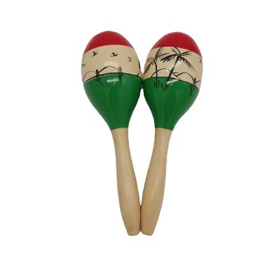 China M1-Amazon Educational Hot Selling Colorful Hand Painted Wooden Maracas for Adults Stimulating Latin Salsa Rhythm Percussion for sale