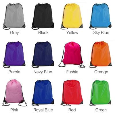 China Eco Friendly Recyclable Drawstring Backpack 210D Polyester Gym Drawstring Bag With Custom Logo for sale