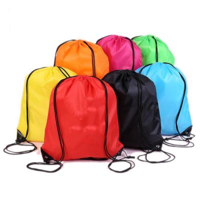 China 100% High Quality Eco-friendly 210D Polyester Drawstring Gym Bag Promotional Backpacks With Custom Logo for sale