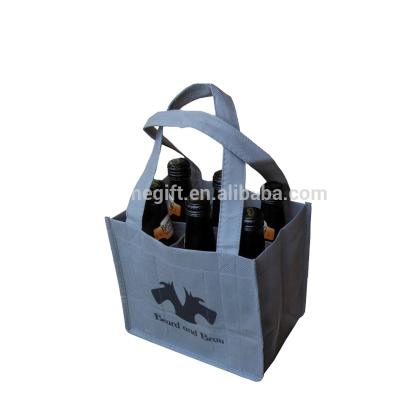 China Shopping Promotional Custom Printed 6 Bottle Non Woven Wine Bags for sale