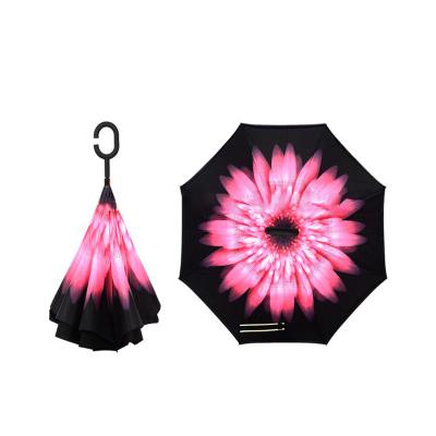 China High quality traditional double layer waterproof inside out inverted umbrella for sale