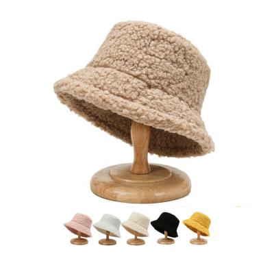 China Customized Plain Bulk Adult Unisex Furry Bucket Hat Winter Fleece Bucket Hat Faux Fur Bucket Hat Custom Embroidery Casual Bucket Hat for sale