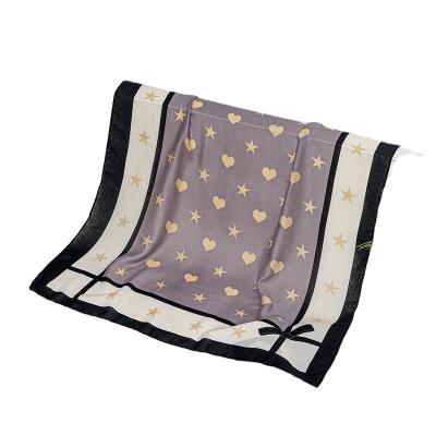 China Top Selling Decoration Gift Accessory 2020 Luxury Women Soft Chiffon Scarf Shawl Long Chiffon Star Heart Bowknot Pattern Print Hijab Scarf Women for sale