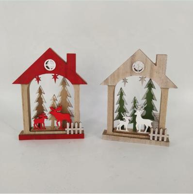 China Christmas minimalist wooden decoration for home decors.christmas decoration for table use for sale