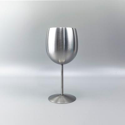 China 18/8 Viable Single Wall Red Wine Champagne Wine Goblet Stainless Steel Stem Glass for sale