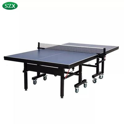 China Portable ping pong table joerex ping pong table ping pong table tennis robot indoor bent plastic rubber for sale