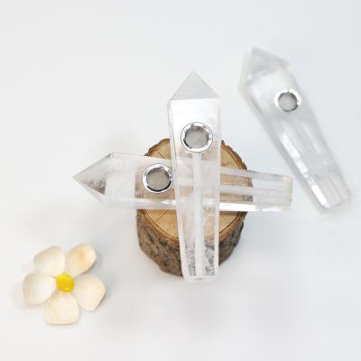 China Wholesale Low Price Natural Gem Crystals Healing Natural Tobacco Clear Quartz Stone Crystal Pipe From Europe for sale