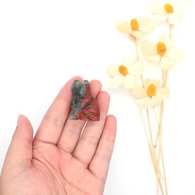 China Europe Wholesale Well Low Price Hand Craved Crystal Dragon Blood Stone Cat Carving for sale