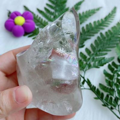 China China High Quality Low Price Natural Gem Crystals Healing Stone Rainbow Smoky Quartz Natural Custom Flame for sale