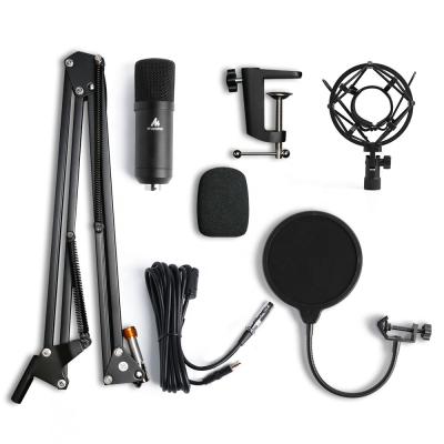 China Professional Cardioid Studio Microphone Desktop Microphone Kit with Microphone Stand for sale