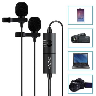 China Dual Lavalier Microphone Heads PC Microphone Dslr Microphone Lapel Microphone For Camera for sale