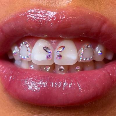 China 10pcs/set Hot Sale Lead Free 10pcs/set Dental Diamond Ornament Various Shaped Color Crystal Stone Lead Free Butterfly Tooth Gems for sale