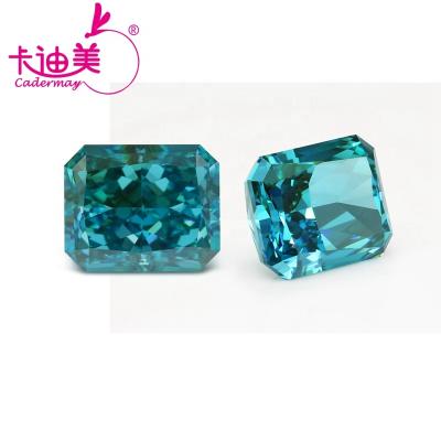 China / CADERMAY Wholesale Loose Gems Paraiba Rectangle Synthetic Heater Cut Gemstones For Jewelry Making for sale