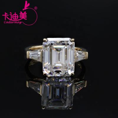 China CLASSIC Luxury White D VVS Emerald Cut Moissanite Ring 8ct 14K 18K Gold Engagement Wedding Rings For Girls And Boys Custom Jewelry for sale