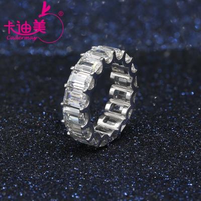 China Eternity 925 Sterling Silver Ring Engagement Wedding 4x6mm CLASSIC Trendy White Cut Moissanite Heater Full Rings Hot Sale for sale