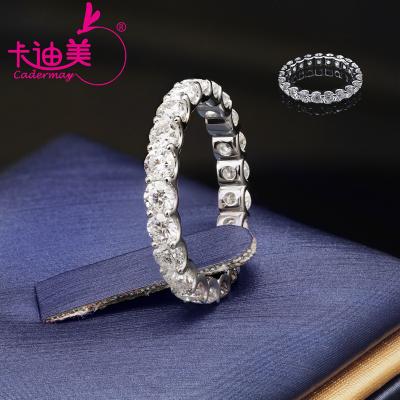 China Cadermay Romantic Classic Round 14K 18K Shape 3mm D VVS Moissanite Diamond Luxury Eternity Jewelry Ring for sale