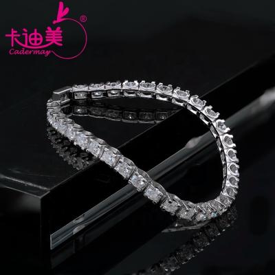 China Hiphop Hip Hop Iced Out Silver925 Moissanite Tennis Bracelet 3mm 4mm 5mm VVS Chain White Round Synthetic Diamond Bling Jewelry for sale