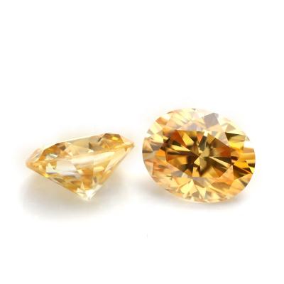 China Jewelry Making Cadermay Bright Yellow VVS Moissanite Oval Cut Loose Moissanite Stones For Jewelry Making for sale