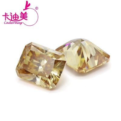 China Jewelry Making Original Cadermay Champagne Jewelry Radiant Cut Loose Yellow Moissanite Diamond Stones For Jewelry Making for sale