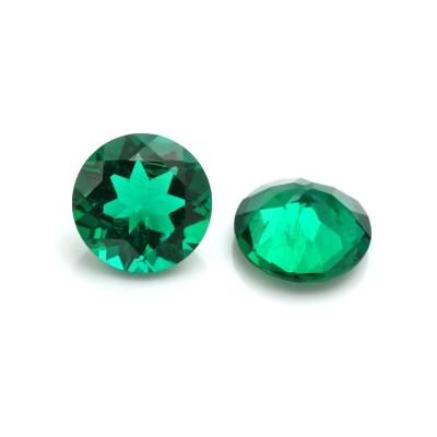 China Jewelry Making Cadermay Colombia Top Quality Round Shape Hydrothermal Lab Grown Emerald With Inclusion for sale