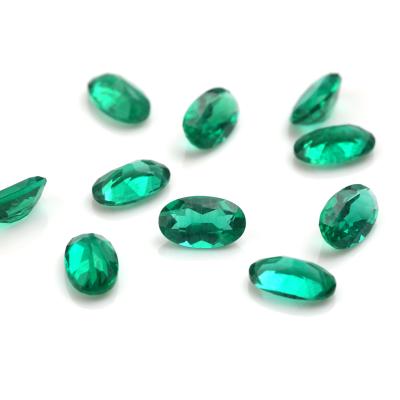 China Jewelry Making Cadermay Colombia Top Quality Oval Shape 2*4mm Emerald Hydrothermal Lab Grown With Inclusion for sale