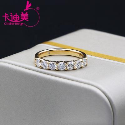 China FASHIONABLE Round CVD Diamond Eternity Ring 3.25mm F VS2 Brilliant Cut Diamond Engagement Ring Band 18k Gold HPHT for sale