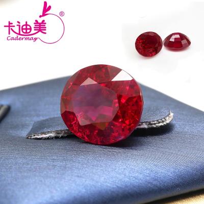 China Fire Cadermay Dark Red Color Play Or Oval Shape Synthetic Corundum For Jewelry Making for sale