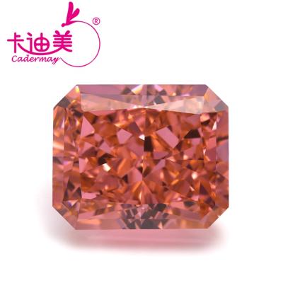 China Jewelry Making Good Quality Zircon Gemstone 10X12mm Heater Dark Orange Cut 8A CZ Stone For Jewelry Making for sale