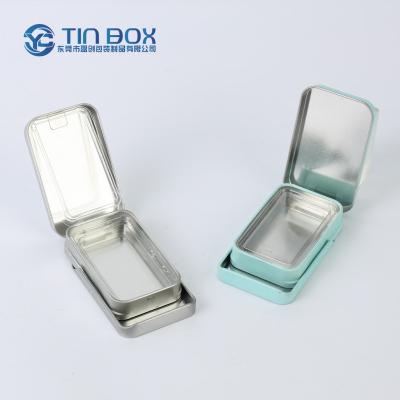 China Recycled Materials Recyclable Slide Child Resistant Tin Box Small Slide Tin Box Metal Pill Can Packaging Box With Children Proof for sale