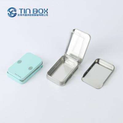 China Recycled Materials Reusable Slide Gift Child Resistant Tin Box Metal Drawer Case Packaging Rectangular Square Container Hinged Tin Box With Lid for sale