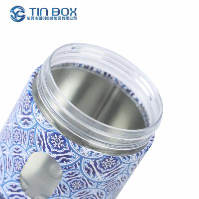 China Recyclable Wholesale Cr Empty Tin Can Round Metal Cookie Tin Box Printed Food Grade Tea Coffee Large Tin Cans for sale