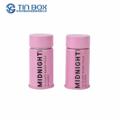 China 100% Recyclable Recyclable Kid Round Tin Tubes For Gummies Child Proof Printed Tin Packing Box for sale