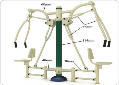 China Outdoor Playground Fitness Equipment , Double Seated Push Series Play Gym Equipment for sale