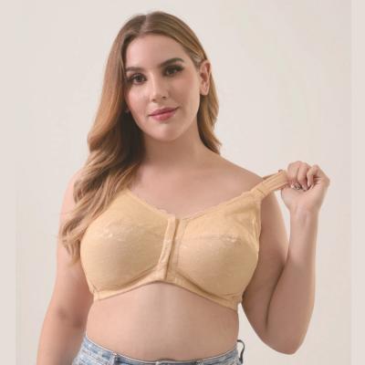 China Seamless high quality plus size boob bra big radio lift up the back patch bralette for women front closure full cup bra for sale