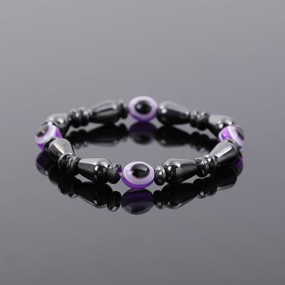 China CLASSIC Creative Personality Purple Eyes Black Gallstone Magnetic Beads Charm Bracelet for sale