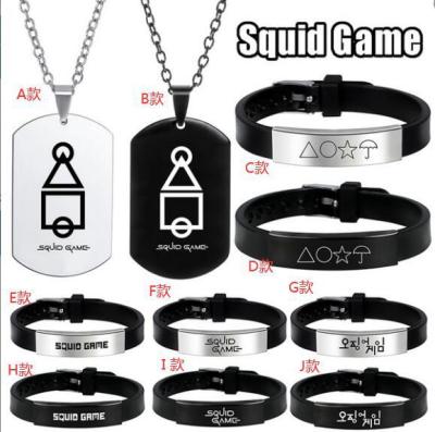 China Hot selling Europe and America squid game jewelry, squid game stainless steel pendant necklace for women, new necklaces girls gift for sale