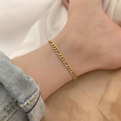 China New Fashion 316L Stainless Steel Figaro Lead Free Nickel Free Chains Anklet With Extension Chain for sale