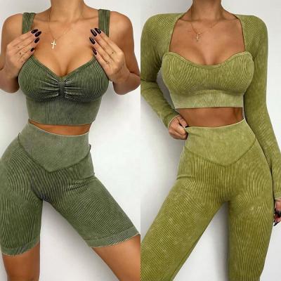 China 2022 Breathable Long Sleeves Yoga Wear Fitness Yoga Suit Sport Wear Gym Women's Gym Women's Sportswear Sets for sale