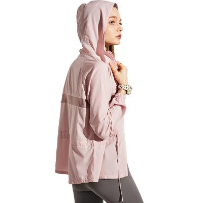 China New Anti-Static Girls Quick Dry Breathable Long Sleeve Tops Yoga Anti-ultraviolet Jacket Fitness Causal Wear for sale