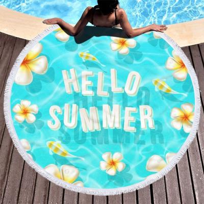 China High Definition Print Round 3D Fashion Quick Dry Beach Towel Hypoallergenic Picnic Towel Beach Towel for sale