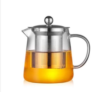 China Viable Borosilicate Tea Kettle Glass Teapot Stovetop Tea Maker Safe Tea Maker with Removable Infuser for Blooming and Loose Leaf for sale