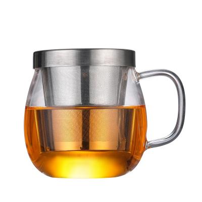 China Sustainable Coffee Wholesale Borosilicate Glass 500ml Reusable Teapot for sale