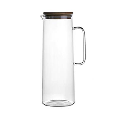 China Borosilicate Glass Water Tea Pitcher Carafe Jug Viable Heat Resistant Pot For Homemade Juice for sale