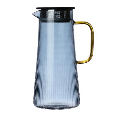 China Viable Ice Tea Maker Hammer Water Pitcher Water Carafe Pitcher Hammered Borosilicate Glass Pattern Glass Water Pots Kettles for sale