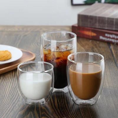 China Custom Drinking Glass Tea Cup Viable Hot Sale Hot Beverage Heat Resistant Double Wall for sale