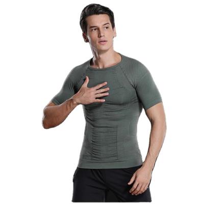 China Men's Outdoor Sports T-shirt Tight-fitting Seamless Sports T-shirt Breathable Well-fitting T-shirt QUICK DRY Close-fitting for sale