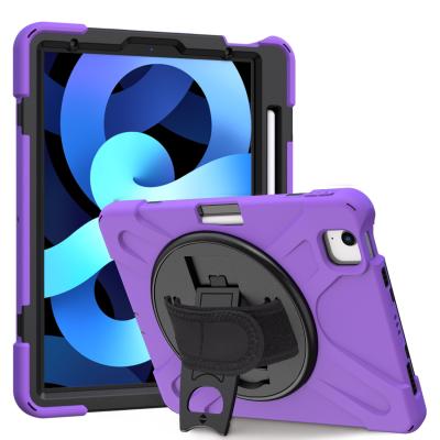 China Yapears Shoulder Strap For iPad Air 4 Accessories Silicone And Defender 10.9 Inch 2020 Plastic Case With Hands Tie Purple for sale